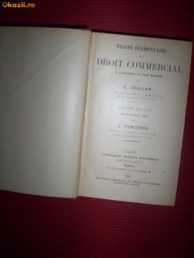 Traite elementaire de droit commercial(1922) foto