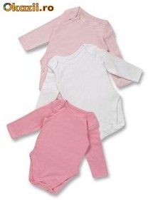 Set 3 body-uri pentru fetite cu maneca lunga by George (ex designerul de la NEXT) - Import UK) foto