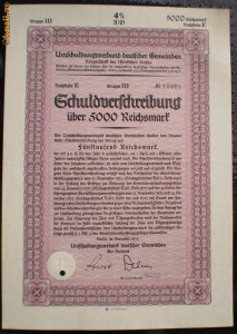 14. GERMANIA OBLIGATIUNE 5000 REICHSMARK 11.1933 BERLIN foto