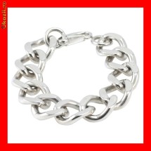 Bratara Masiva Barbateasca Inox Lucioasa Zale Foarte Mari BSS-249 foto