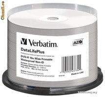 DVD-R VERBATIM 16X WIDE PRINTABLE WATERPROOF NO ID BRAND foto