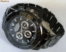 Ceas ROLEX Oyster Perpetual Daytona, bratara metalica neagra, quartz, barbatesc - CEL MAI MIC PRET!!! MODEL FITZA foto