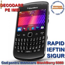 DECODARE BLACKBERRY 9360 ONLINE, PE IMEI *** RAPID SI IEFTIN *** Trimit codul pe mail, Y, Skype etc. *** PRET PROMOTIONAL *** foto