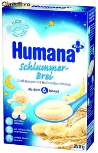 Cereale Humana cu lapte BANANE + FULGI DE OVAZ Somn Usor (bebe peste 6 luni) 250gr, GERMANIA (livrare gratuita la comenzi peste 70 lei;vezi detalii) foto