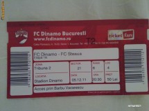 Bilet la Dinamo - Steaua din 05/12/2011 pentru colectionari foto
