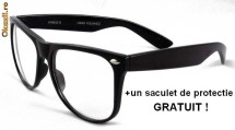 Ochelari Wayfarer Nerd - lentile clare, unisex ; Bonus : un saculet pentru protectie ! foto