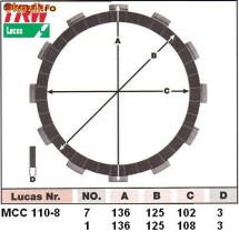 MCC110-8 Lucas TRW - discuri ambreiaj Honda CBR600RR foto
