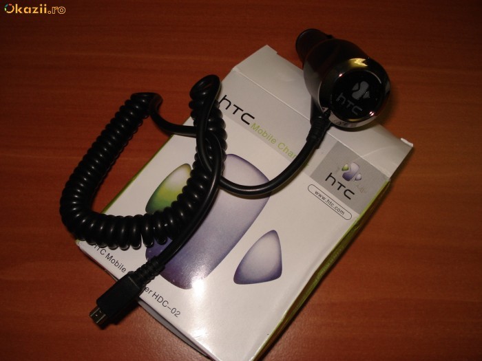 Incarcator Auto Original HTC HD2 Wildfire Desire Micro USB Nexus foto mare