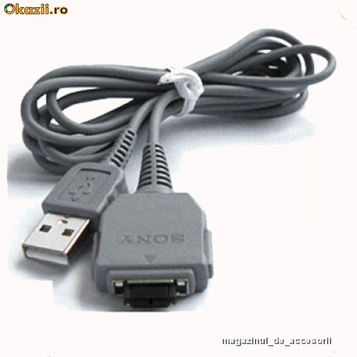 Cablu de date USB ORIGINAL Sony Cyber-Shot DSC-W80/B DSC-W80/W DSC-W80/P DSC-W80HDPR DSC-W85 DSC-W90 DSC-W110 DSC-W120 DSC-W120/P foto mare