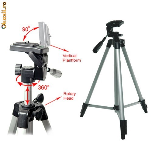 Trepied profesional foto video din aluminiu 165 cm cu husa foto mare