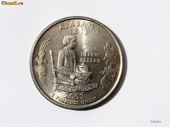 USA / SUA QUARTER 25 CENTS ALABAMA 2003 P ** foto mare