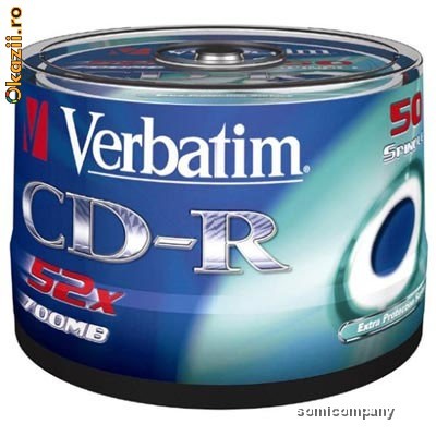 CD-R VERBATIM CAKE BOX 100 foto mare
