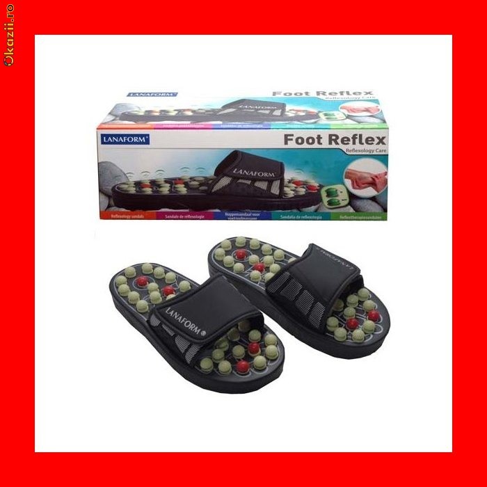Papuci terapeutici,papuci relaxanti,Papuci reflexoterapie Lanaform Foot Reflex foto mare