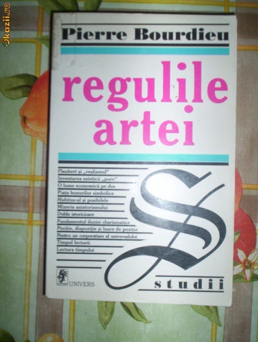 Regulile artei-Pierre Bourdieu foto mare