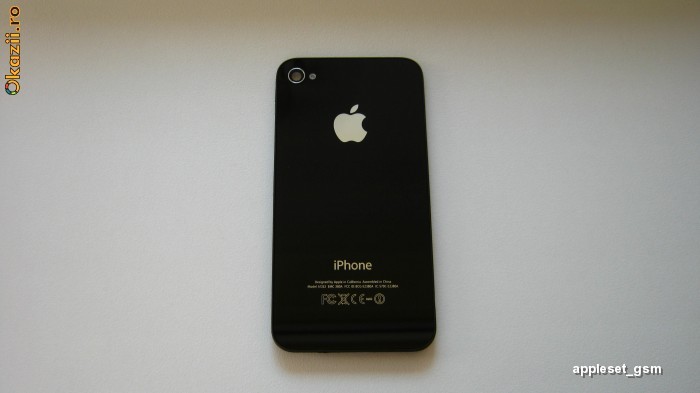 Carcasa Capac Spate Apple iPhone 4 Black Original foto mare