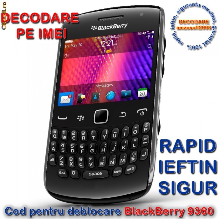 DECODARE BLACKBERRY 9360 ONLINE, PE IMEI *** RAPID SI IEFTIN *** Trimit codul pe mail, Y, Skype etc. *** PRET PROMOTIONAL *** foto mare