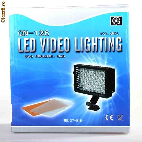 CN 126 Lampa video-foto  126 led light WIDE foto mare