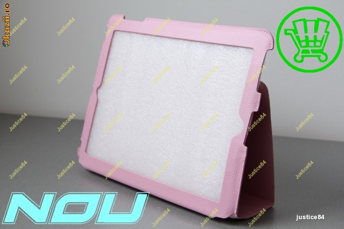 HUSA iPad 2 RoZ de CaLiTaTE Piele eco PinK NOU Inchidere MAGNET foto mare