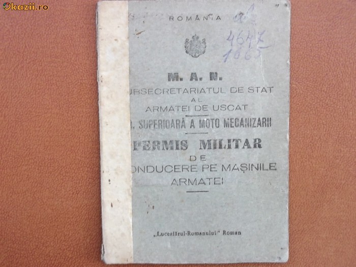 Permis militar de conducere pe masinile armatei, 1941 foto mare