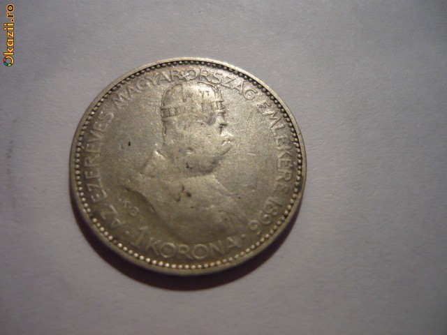 1 KORONA 1896 JUBILIARA RARA  ARGINT + LINGOU 32 GRAME foto mare
