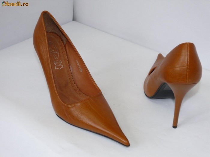 DEOSEBITI ! Pantofi culoare tabac, toc inalt - ( CIFA 57 PK024 camel) 40% REDUCERE foto mare