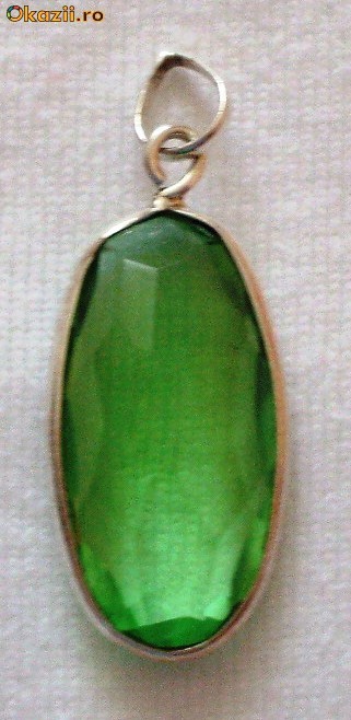 PANDANTIV LIME  QUARTZ-(2-33)- Argint 925-PROMOTIE DE PRIMAVARA foto mare