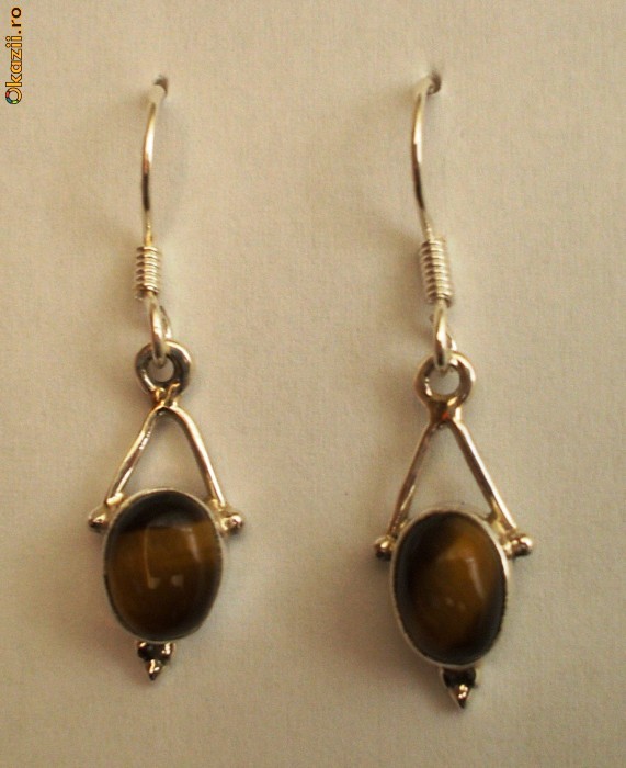 CERCEI ARGINT 925-TIGER EYE-PROMOTIE DE PRIMAVARA foto mare