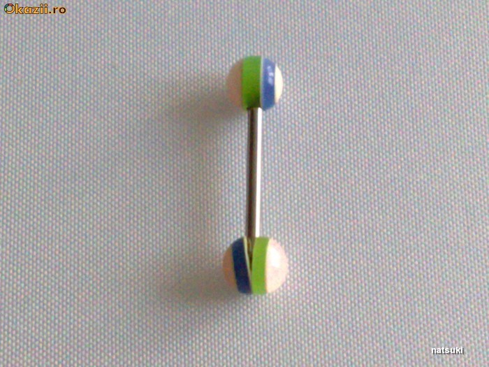 Piercing pentru limba multicolor foto mare