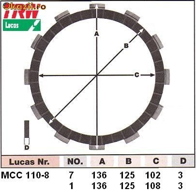 MCC110-8 Lucas TRW - discuri ambreiaj Honda CBR600RR foto mare