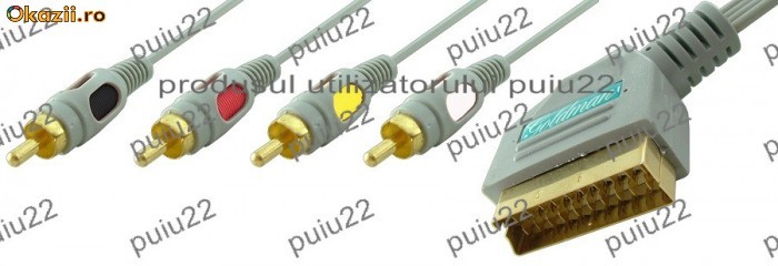 Cablu euroscart, tata-4 x RCA, tata-8027 foto mare