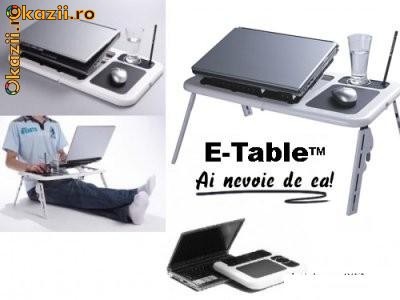 MASUTA LAPTOP Masa pliabila laptop COOLER LAPTOP, VENTILATOR LAPTOP, E-TABLE...cea de la TV..cu 2 coolere,suport pahar si mouse pad foto mare