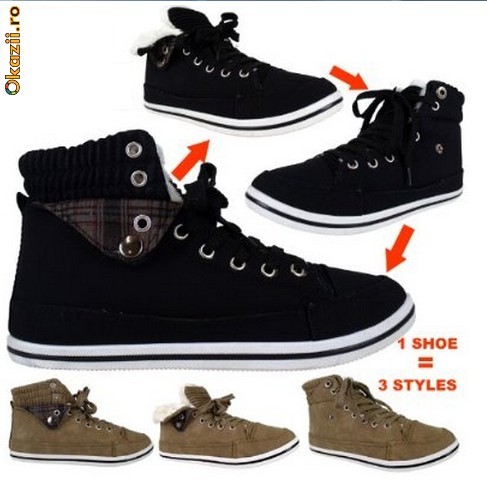 Casual Sneakers Tenisi dama, 3 stiluri la moda intr'o singura pereche!! foto mare