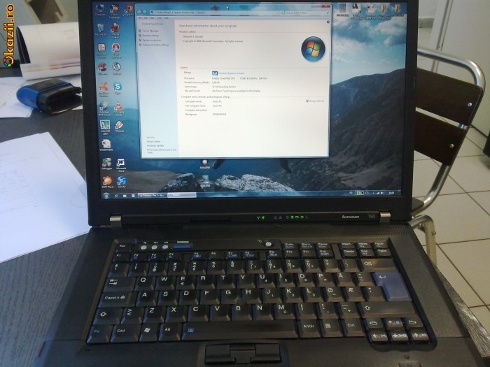 LAPTOP  IBM LENOVO TINKPAD T60 8742 LAPTOP business INTEL CORE 2DUO  1680/1050 15.4 foto mare