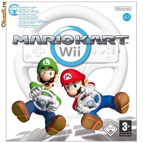 Mario Kart + Racing Wheel Wii foto mare