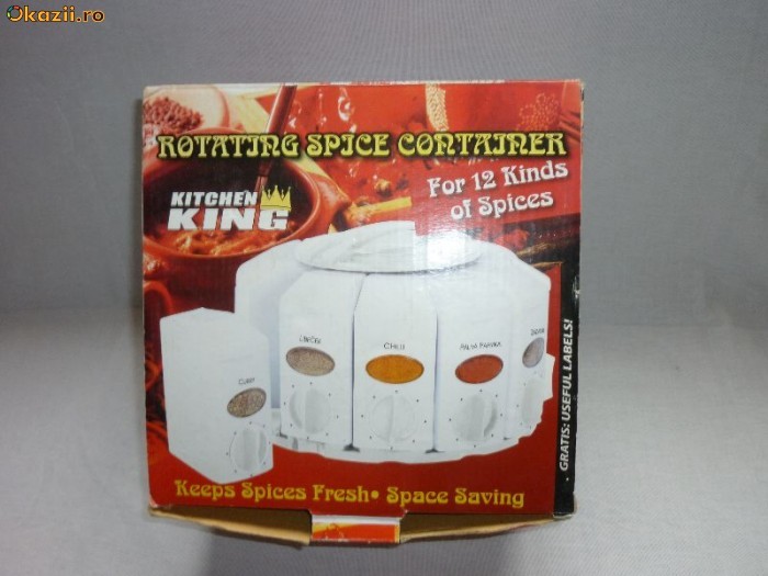 ROTATING SPICE CONTAINER /KITCHEN KING FOR 12  KINDS OF SPICES foto mare