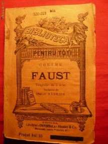 GOETHE -  FAUST -BPT 320-321 -ALCALAY cca. 1910 foto