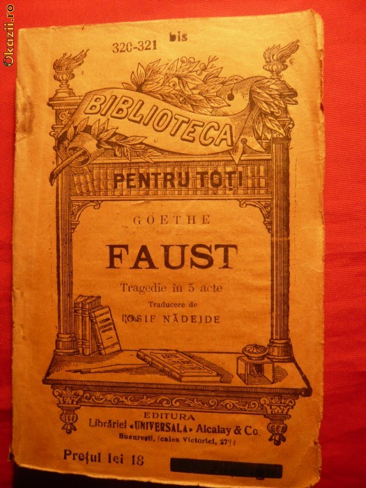 GOETHE -  FAUST -BPT 320-321 -ALCALAY cca. 1910 foto mare